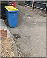 ST3091 : Yellow-lidded blue wheelie bins, Malpas, Newport by Jaggery