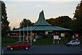 SJ5791 : Restaurant building, Burtonwood service station by Christopher Hilton