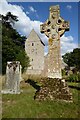 SO3449 : Celtic Cross and Kinnersley Church by Philip Halling