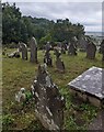 SO4703 : Ancient headstones, Llanishen, Monmouthshire by Jaggery