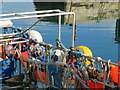 NT9167 : St Abb's harbour - fishing boat detail by M J Richardson