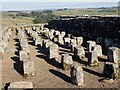 NY7868 : Housesteads Roman Fort - Former granary pillar bases by Rob Farrow