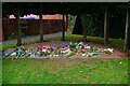 SO7875 : Bouquets of flowers at the Green Theatre, Queen Elizabeth II Jubilee Gardens, Bewdley, Worcs by P L Chadwick