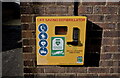 SP6985 : Defibrillator at the village hall by Bob Harvey