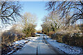 SP2827 : Snowy Lane near Salford by Des Blenkinsopp