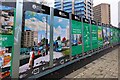 SP0586 : Advertisement hoarding at Edgbaston Village tram stop, Birmingham by P L Chadwick