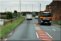 SK8774 : A57, Gainsborough Road, alongside the Foss Dyke Navigation by David Dixon