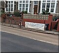 ST3088 : Banner on railings, Queen's Hill, Newport by Jaggery