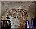 TR1557 : Carved Capital in Canterbury Cathedral Crypt by Phil Brandon Hunter