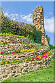 TQ5946 : Floral display, Tonbridge Castle by Ian Capper