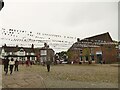 SJ7560 : Coronation bunting, Sandbach town centre by Stephen Craven