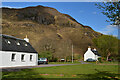 NG9338 : Cottages and hillside, Strathan by Jim Barton