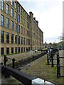 SE0814 : Huddersfield Narrow Canal and Globe Mills, Slaithwaite by Chris Allen