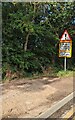 SO5636 : Warning sign - road liable to flooding, Holme Lacy, Herefordshire by Jaggery