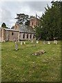 SO6130 : Church, headstones and trees, How Caple, Herefordshire by Jaggery