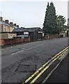 ST3089 : Double yellow lines at the southern end of Brynglas Road, Newport by Jaggery