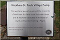 TL8336 : Plaque at Wickham St Paul's Village Pump by Geographer