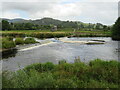 SH9335 : Weir on Afon Tryweryn, Bala by Malc McDonald