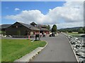 SH9235 : Lakeside path and leisure centre, Bala by Malc McDonald