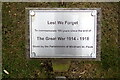 TL8336 : Plaque at the War Memorial off The Green by Geographer