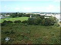 SW9859 : Roche - View of the village from the top of the rock by Rob Farrow