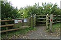 TG2219 : Entrance Gate to Norfolk Bluebell Wood Burial Ground by Geographer