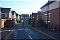 SJ9122 : Entrance to gated housing estate, off Newport Road Stafford by Rod Grealish