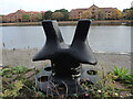 ST5772 : Mooring post and wild flowers in the Floating Harbour by Neil Owen