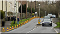 SS5332 : A multitude of traffic cones on the B3233 in Bickington by Roger A Smith