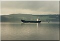 NS3974 : Tanker passing Dumbarton Castle by Stephen Craven