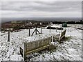 SO5975 : Seats at the Clee Hill viewpoint by Mat Fascione