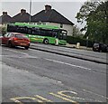 ST3090 : Green school bus on a Malpas corner, Newport by Jaggery