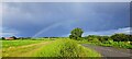 TM4159 : Rainbow at Knodishall Whin by Christopher Hilton