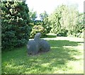 SO0661 : Sculpture  'Taliesin', Temple Gardens, Llandrindod Wells by Gerald England