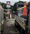 ST3090 : Welsh / English warning sign at the southern end of Rowan Way, Malpas, Newport by Jaggery