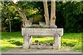 SS4428 : A cattle trough near the Northam War Memorial courtesy of the  Metropolitan Drinking Fountain & Cattle Trough Association by Roger A Smith