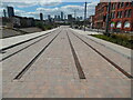 SP0786 : Tramlines in High Street, Deritend by David Hillas