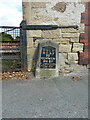 SJ2042 : Telford milestone outside the Mile End Flannel Mill by Richard Law