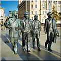 SJ3390 : The Beatles Walking at Pier Head by David Dixon