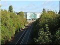 SY6989 : Railway tracks approaching Dorchester South station by Malc McDonald