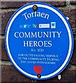 ST2794 : Torfaen COMMUNITY HEROES blue plaque, Greenmeadow, Cwmbran by Jaggery