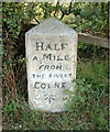 TQ0485 : Old Milestone by the A4020, Milestone Cottage - Right stone by Vernon Maldoon