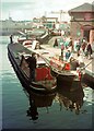 SJ4077 : Narrow boats at The Boat Museum, Ellesmere Port, 1977 by Martin Tester