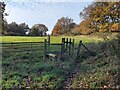 SK4242 : Rickety stile and gate at Blue Fly Field by Ian Calderwood