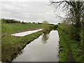 SJ9420 : Flooded farmland alongside the Staffordshire and Worcestershire Canal by Jonathan Hutchins