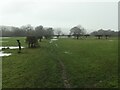 SJ0541 : Llwybr troed dan ddŵr / Flooded footpath, Cynwyd by Christine Johnstone