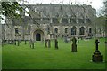 ST9387 : Malmesbury Abbey on a damp spring morning by Andy Phillips