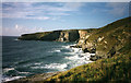 SX0486 : Tintagel: overlooking Trebarwith Strand by Martin Bodman