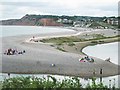 SY0781 : Shingle Spit at the Mouth of the River Otter by Tony Atkin