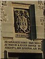 NZ4400 : Carved inscription on the Ingleby Arncliffe water tower. by Bill Henderson